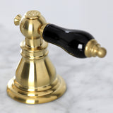 Duchess KB967AKLSB Two-Handle 3-Hole Deck Mount Widespread Bathroom Faucet with Plastic Pop-Up, Brushed Brass