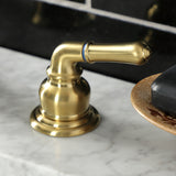 Magellan KB967SB Two-Handle 3-Hole Deck Mount Widespread Bathroom Faucet with Plastic Pop-Up, Brushed Brass