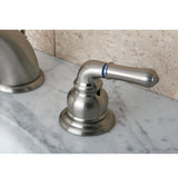 Magellan KB968 Two-Handle 3-Hole Deck Mount Widespread Bathroom Faucet with Plastic Pop-Up, Brushed Nickel