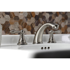 American Classic KB968ACL Two-Handle 3-Hole Deck Mount Widespread Bathroom Faucet with Plastic Pop-Up, Brushed Nickel