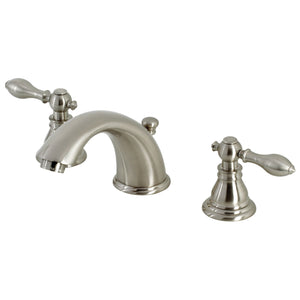 American Classic KB968ACL Two-Handle 3-Hole Deck Mount Widespread Bathroom Faucet with Plastic Pop-Up, Brushed Nickel