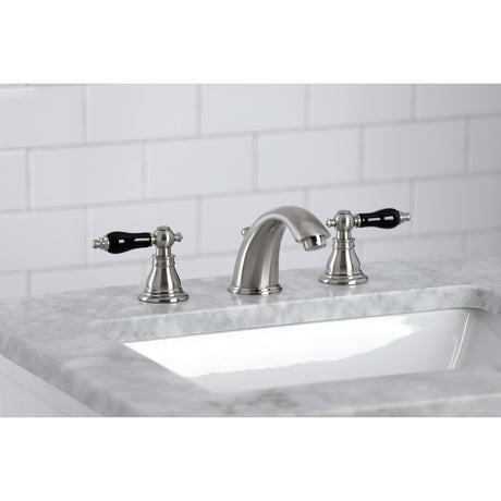 Duchess KB968AKL Two-Handle 3-Hole Deck Mount Widespread Bathroom Faucet with Plastic Pop-Up, Brushed Nickel