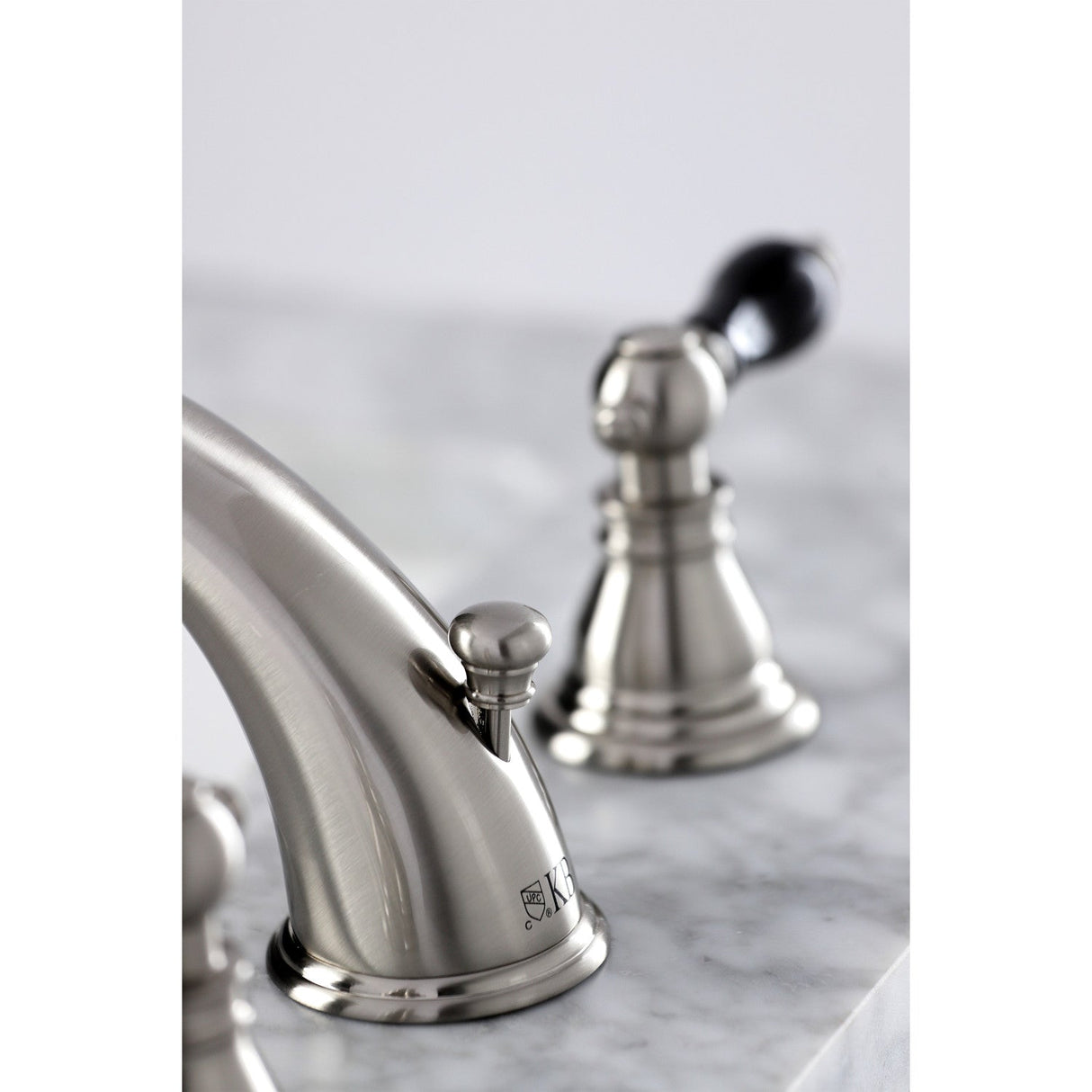 Duchess KB968AKL Two-Handle 3-Hole Deck Mount Widespread Bathroom Faucet with Plastic Pop-Up, Brushed Nickel