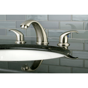 Legacy KB968LL Two-Handle 3-Hole Deck Mount Widespread Bathroom Faucet with Plastic Pop-Up, Brushed Nickel