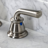 Restoration KB968RXL Two-Handle 3-Hole Deck Mount Widespread Bathroom Faucet with Plastic Pop-Up, Brushed Nickel