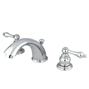 Victorian KB971AL Two-Handle 3-Hole Deck Mount Widespread Bathroom Faucet with Plastic Pop-Up, Polished Chrome