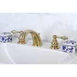 Victorian KB972ALB Two-Handle 3-Hole Deck Mount Widespread Bathroom Faucet with Brass Pop-Up, Polished Brass