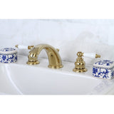 Victorian KB972PLB Two-Handle 3-Hole Deck Mount Widespread Bathroom Faucet with Brass Pop-Up, Polished Brass