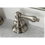 Victorian KB978ALB Two-Handle 3-Hole Deck Mount Widespread Bathroom Faucet with Brass Pop-Up, Brushed Nickel