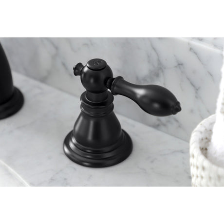 American Classic KB980ACL Two-Handle 3-Hole Deck Mount Widespread Bathroom Faucet with Plastic Pop-Up, Matte Black