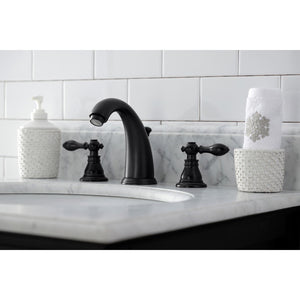 American Classic KB980ACL Two-Handle 3-Hole Deck Mount Widespread Bathroom Faucet with Plastic Pop-Up, Matte Black