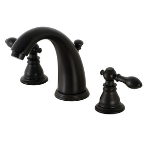 American Classic KB980ACL Two-Handle 3-Hole Deck Mount Widespread Bathroom Faucet with Plastic Pop-Up, Matte Black