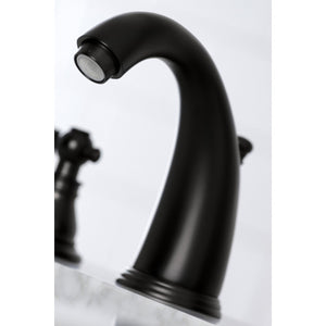 Duchess KB980AKL Two-Handle 3-Hole Deck Mount Widespread Bathroom Faucet with Plastic Pop-Up, Matte Black