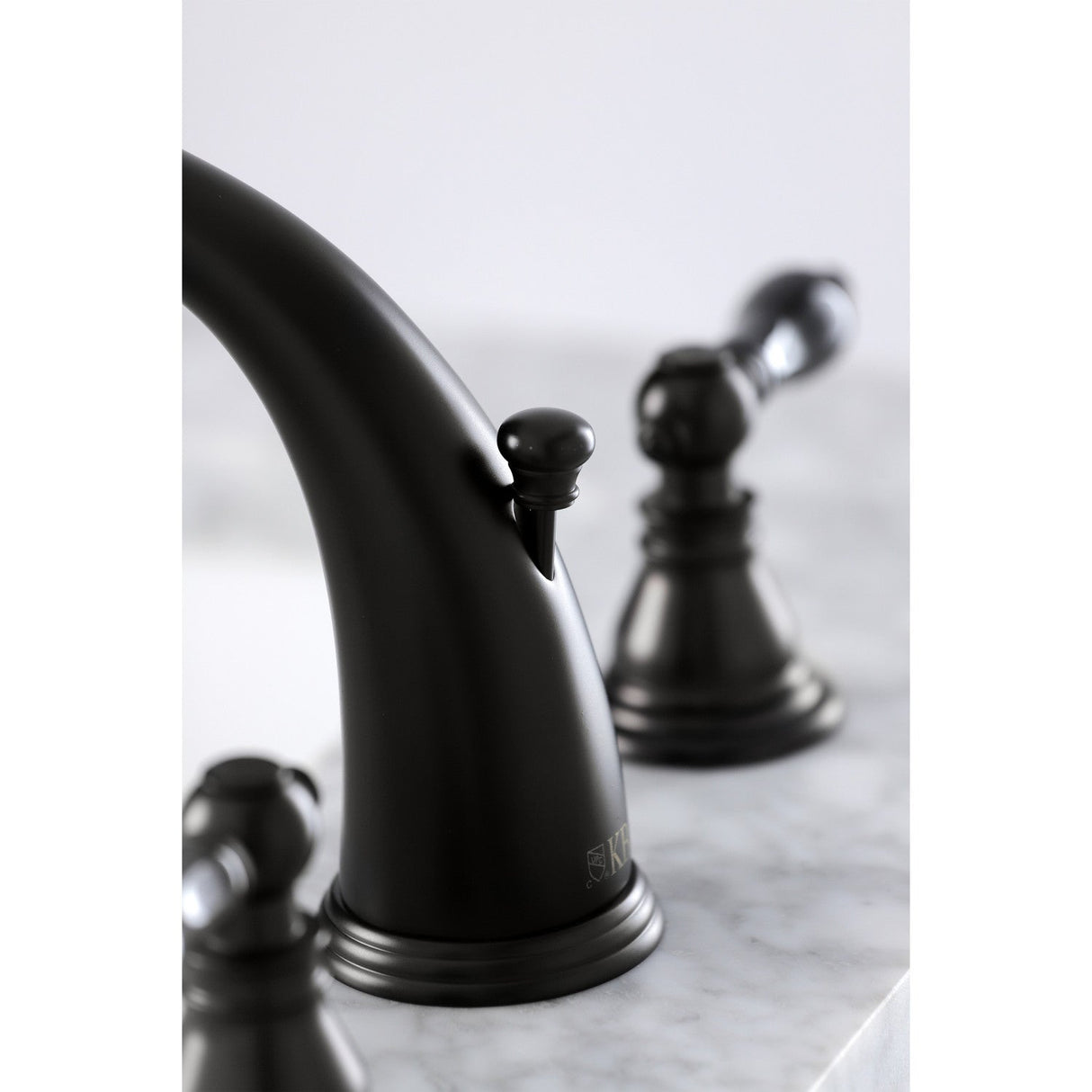 Duchess KB980AKL Two-Handle 3-Hole Deck Mount Widespread Bathroom Faucet with Plastic Pop-Up, Matte Black