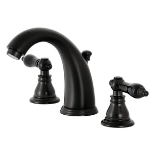 Duchess KB980AKL Two-Handle 3-Hole Deck Mount Widespread Bathroom Faucet with Plastic Pop-Up, Matte Black