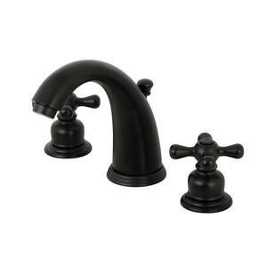 Victorian KB980AX Two-Handle 3-Hole Deck Mount Widespread Bathroom Faucet with Plastic Pop-Up, Matte Black