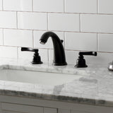 Royale KB980FL Two-Handle 3-Hole Deck Mount Widespread Bathroom Faucet with Plastic Pop-Up, Matte Black