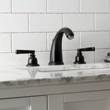 Royale KB980FL Two-Handle 3-Hole Deck Mount Widespread Bathroom Faucet with Plastic Pop-Up, Matte Black