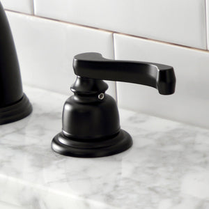 Royale KB980FL Two-Handle 3-Hole Deck Mount Widespread Bathroom Faucet with Plastic Pop-Up, Matte Black
