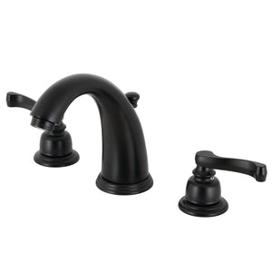 Royale KB980FL Two-Handle 3-Hole Deck Mount Widespread Bathroom Faucet with Plastic Pop-Up, Matte Black