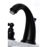 Victorian KB980PL Two-Handle 3-Hole Deck Mount Widespread Bathroom Faucet with Plastic Pop-Up, Matte Black