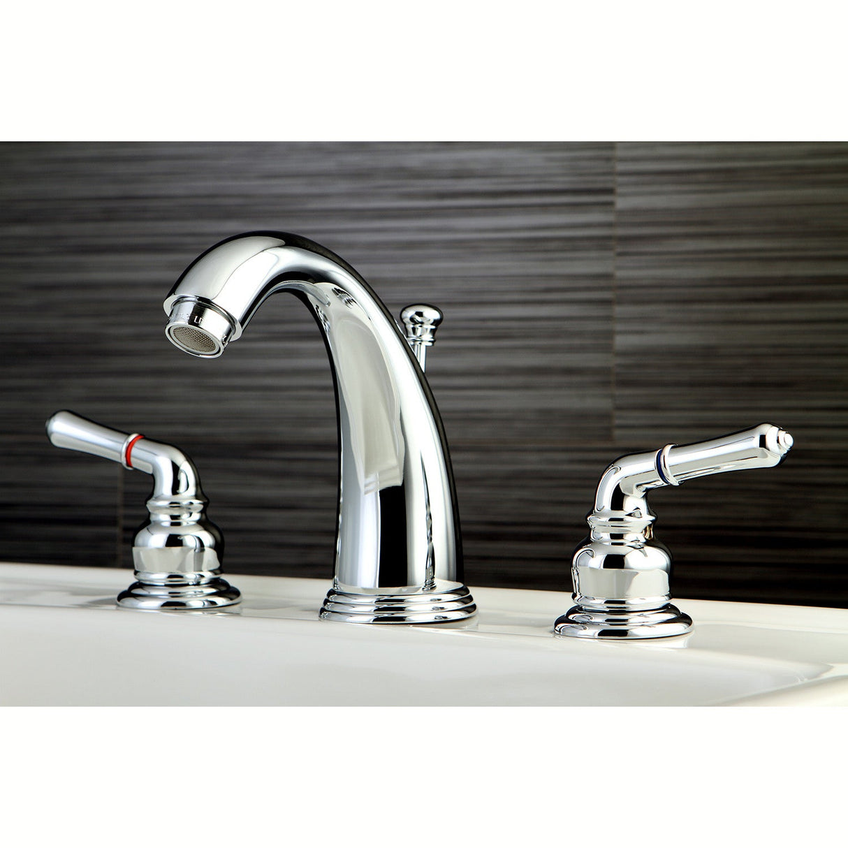 Magellan KB981 Two-Handle 3-Hole Deck Mount Widespread Bathroom Faucet with Plastic Pop-Up, Polished Chrome