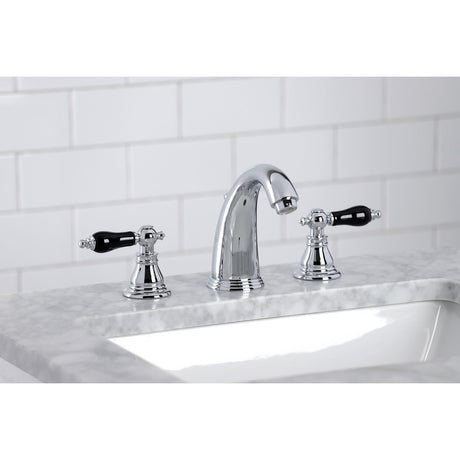 Duchess KB981AKL Two-Handle 3-Hole Deck Mount Widespread Bathroom Faucet with Plastic Pop-Up, Polished Chrome
