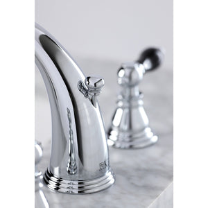 Duchess KB981AKL Two-Handle 3-Hole Deck Mount Widespread Bathroom Faucet with Plastic Pop-Up, Polished Chrome