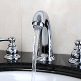 Victorian KB981AL Two-Handle 3-Hole Deck Mount Widespread Bathroom Faucet with Plastic Pop-Up, Polished Chrome