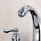Victorian KB981AL Two-Handle 3-Hole Deck Mount Widespread Bathroom Faucet with Plastic Pop-Up, Polished Chrome