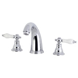 American Patriot KB981APL Two-Handle 3-Hole Deck Mount Widespread Bathroom Faucet with Plastic Pop-Up, Polished Chrome