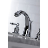 Knight KB981KL Two-Handle 3-Hole Deck Mount Widespread Bathroom Faucet with Plastic Pop-Up, Polished Chrome