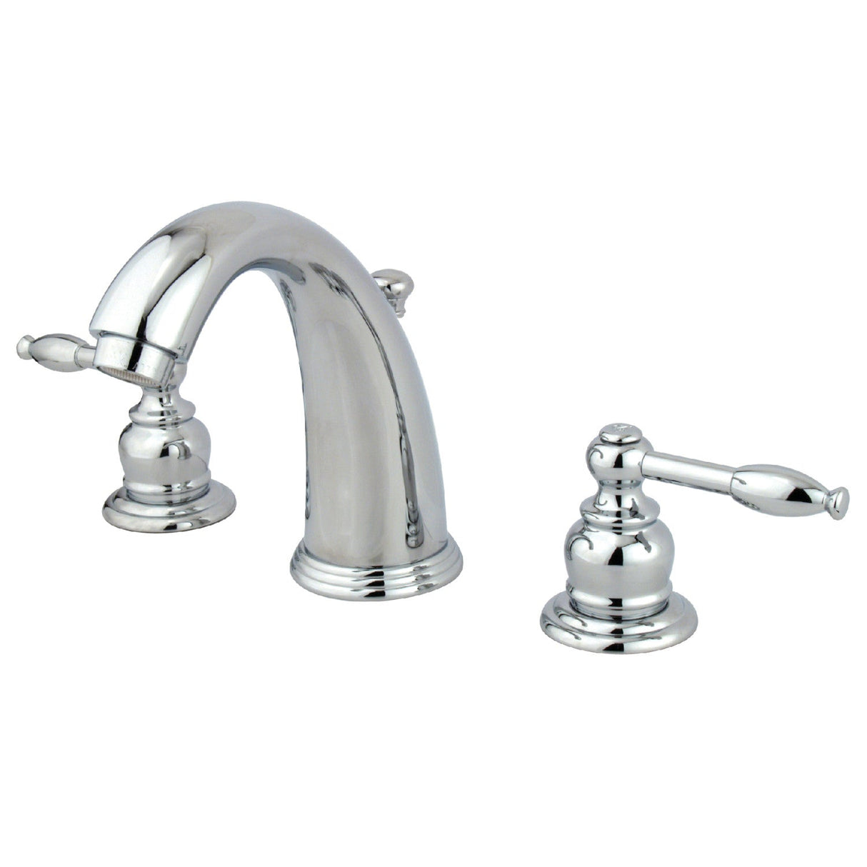 Knight KB981KL Two-Handle 3-Hole Deck Mount Widespread Bathroom Faucet with Plastic Pop-Up, Polished Chrome