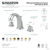 Victorian KB981PX Two-Handle 3-Hole Deck Mount Widespread Bathroom Faucet with Plastic Pop-Up, Polished Chrome