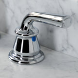 Restoration KB981RXL Two-Handle 3-Hole Deck Mount Widespread Bathroom Faucet with Plastic Pop-Up, Polished Chrome