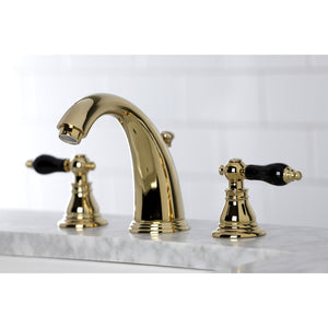 Duchess KB982AKL Two-Handle 3-Hole Deck Mount Widespread Bathroom Faucet with Plastic Pop-Up, Polished Brass