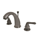 Magellan KB983 Two-Handle 3-Hole Deck Mount Widespread Bathroom Faucet with Plastic Pop-Up, Black Stainless