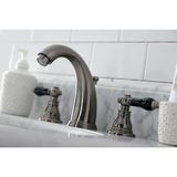 Duchess KB983AKL Two-Handle 3-Hole Deck Mount Widespread Bathroom Faucet with Plastic Pop-Up, Black Stainless