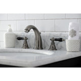 Duchess KB983AKL Two-Handle 3-Hole Deck Mount Widespread Bathroom Faucet with Plastic Pop-Up, Black Stainless