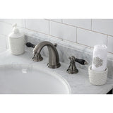 Duchess KB983AKL Two-Handle 3-Hole Deck Mount Widespread Bathroom Faucet with Plastic Pop-Up, Black Stainless
