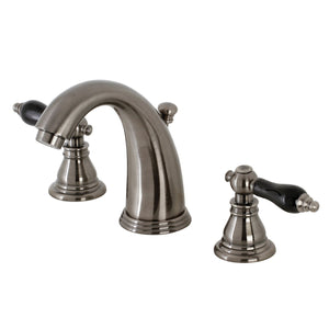 Duchess KB983AKL Two-Handle 3-Hole Deck Mount Widespread Bathroom Faucet with Plastic Pop-Up, Black Stainless