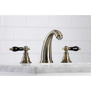 Duchess KB983AKLAB Two-Handle 3-Hole Deck Mount Widespread Bathroom Faucet with Plastic Pop-Up, Antique Brass