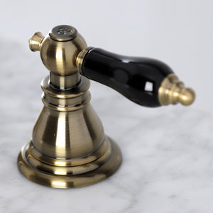 Duchess KB983AKLAB Two-Handle 3-Hole Deck Mount Widespread Bathroom Faucet with Plastic Pop-Up, Antique Brass