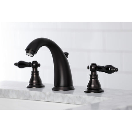 Duchess KB985AKL Two-Handle 3-Hole Deck Mount Widespread Bathroom Faucet with Plastic Pop-Up, Oil Rubbed Bronze