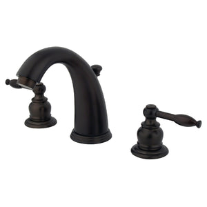 Knight KB985KL Two-Handle 3-Hole Deck Mount Widespread Bathroom Faucet with Plastic Pop-Up, Oil Rubbed Bronze
