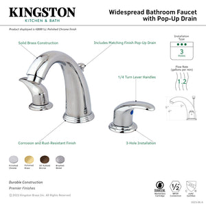 Magellan KB985LL Two-Handle 3-Hole Deck Mount Widespread Bathroom Faucet with Plastic Pop-Up, Oil Rubbed Bronze