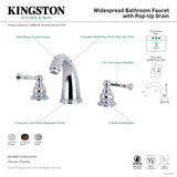 Naples KB985NL Two-Handle 3-Hole Deck Mount Widespread Bathroom Faucet with Plastic Pop-Up, Oil Rubbed Bronze