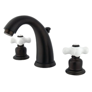 Victorian KB985PX Two-Handle 3-Hole Deck Mount Widespread Bathroom Faucet with Plastic Pop-Up, Oil Rubbed Bronze