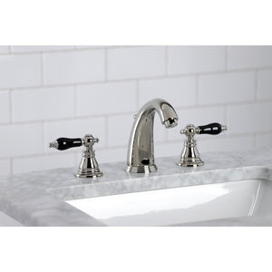 Duchess KB986AKLPN Two-Handle 3-Hole Deck Mount Widespread Bathroom Faucet with Plastic Pop-Up, Polished Nickel