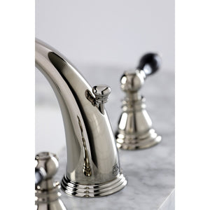 Duchess KB986AKLPN Two-Handle 3-Hole Deck Mount Widespread Bathroom Faucet with Plastic Pop-Up, Polished Nickel